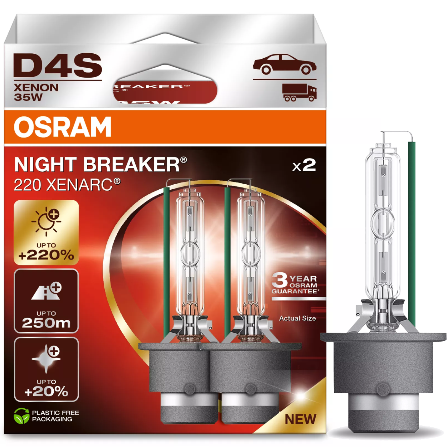 Osram Ksenon Night Breaker Xenarc D4S 220% +250M +20% Jaśniejsze światło