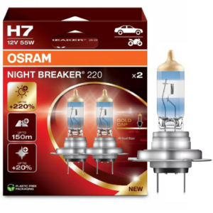 Osram 偶ar贸wki H7 Night Breaker +220% do +150m +20% bielsze 艣wiat艂o