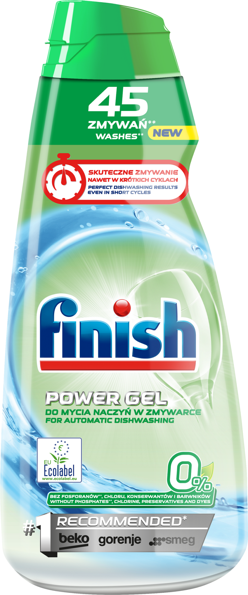 Finish Power gel żel do zmywarki zero 900ml - obrazek 2