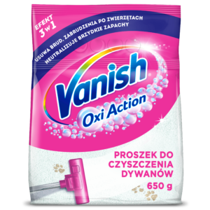 Vanish Oxi action proszek do czyszczenia dywanów i tapicerek 3w1 650g