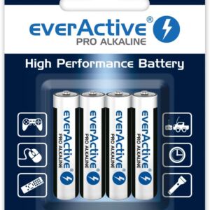 EverActive PRO Baterie alkaliczne Paluszki LR03 AAA 4 szt
