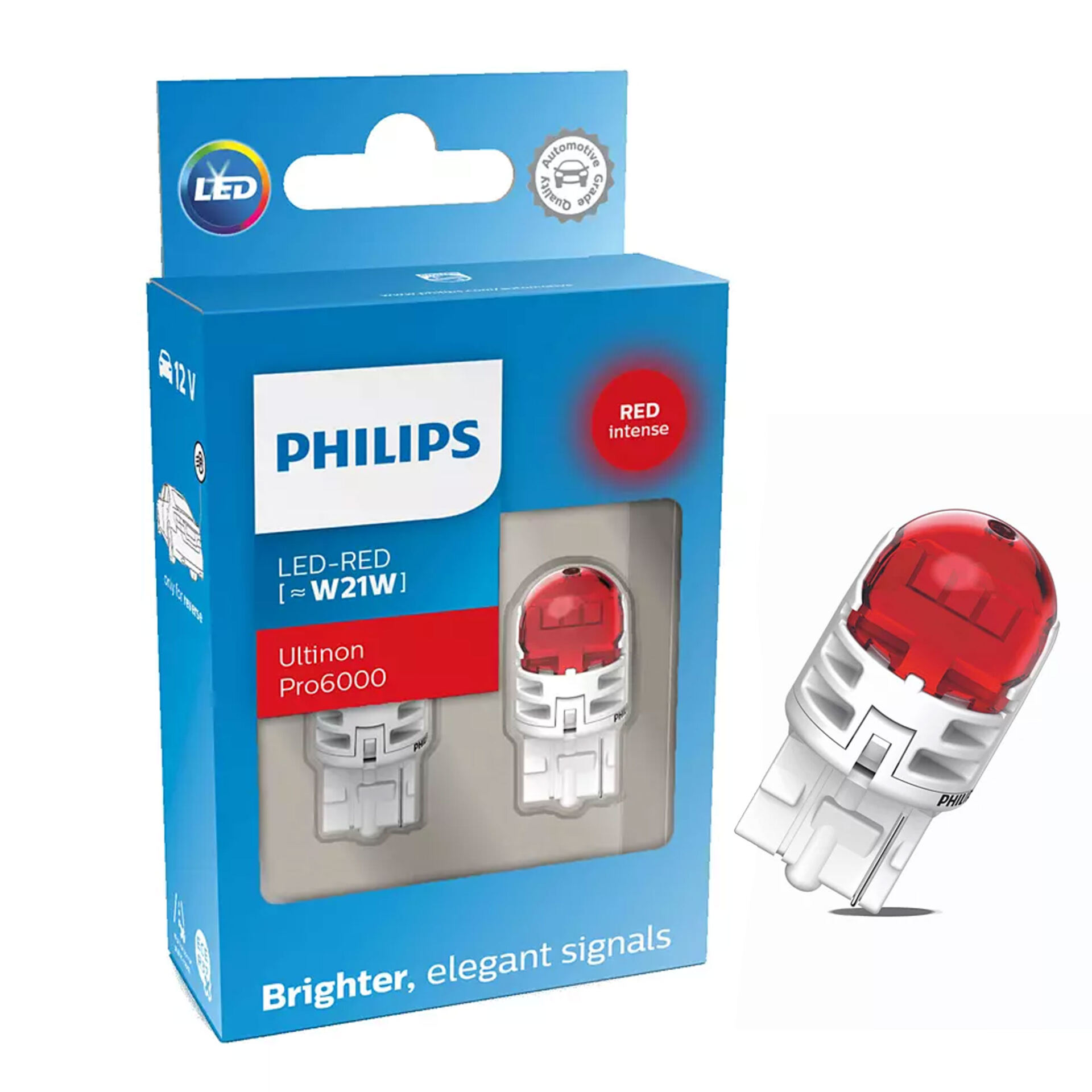 Żarówki Philips Led W21W Red RU60 12V