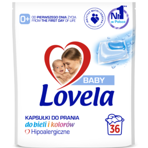 Lovela Baby hipoalergiczne kapsułki do prania bieli i kolorów 36 sztuk