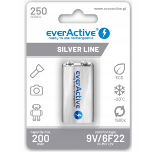 Everactive 6F22 AKU 250 9V Silver Line