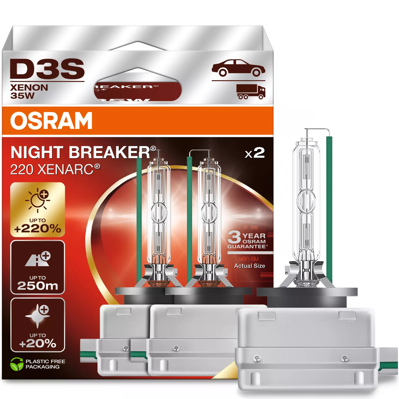 Osram Ksenon Night Breaker Xenarc D3S 220% +250M +20% Jaśniejsze światło