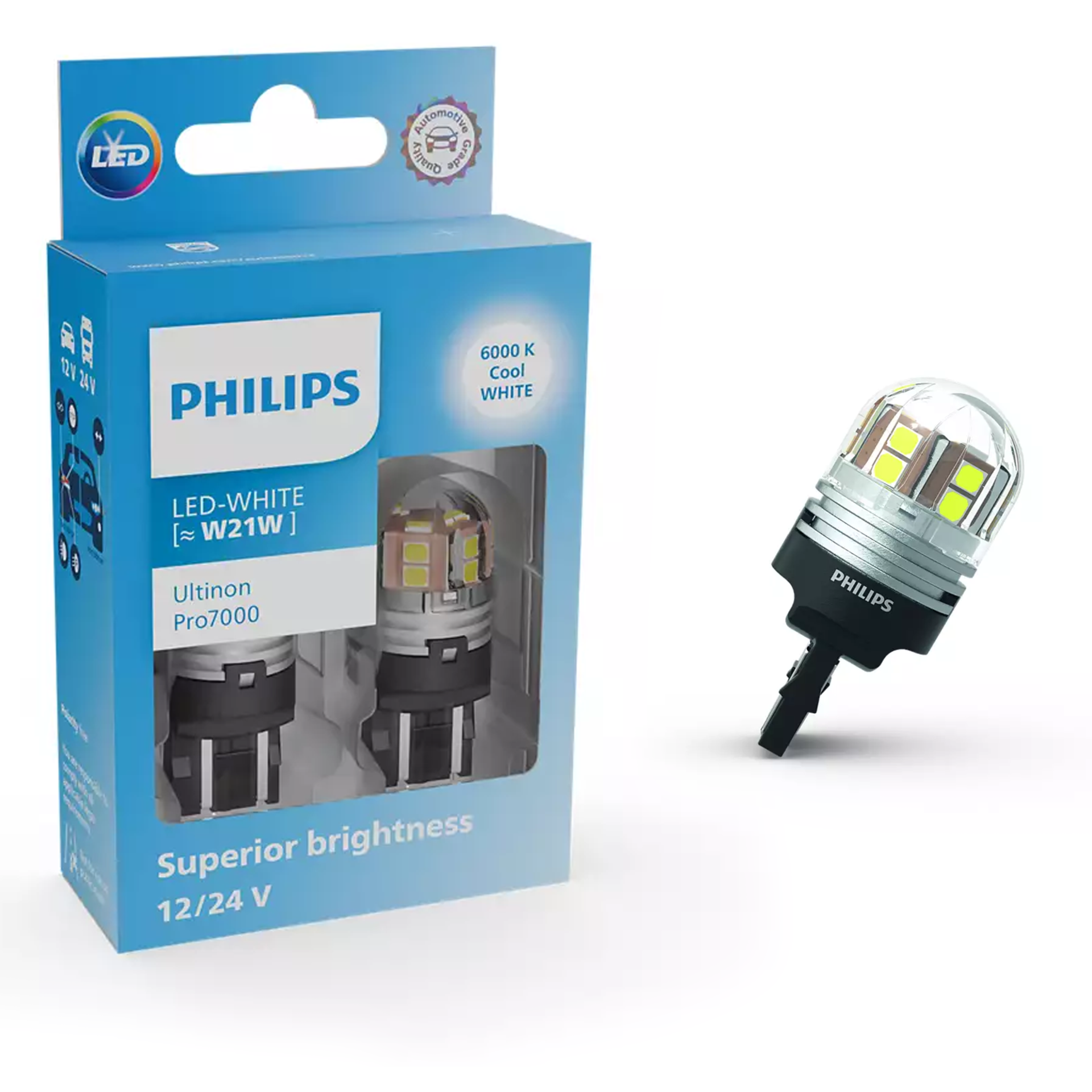 Philips LED Ultinon Pro7000 W21W CU70 12/24V X2