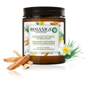 Air Wick Botanica świeca z wosku naturalnego pochodzenia karaibski wetiwer i drzewo sandałowe