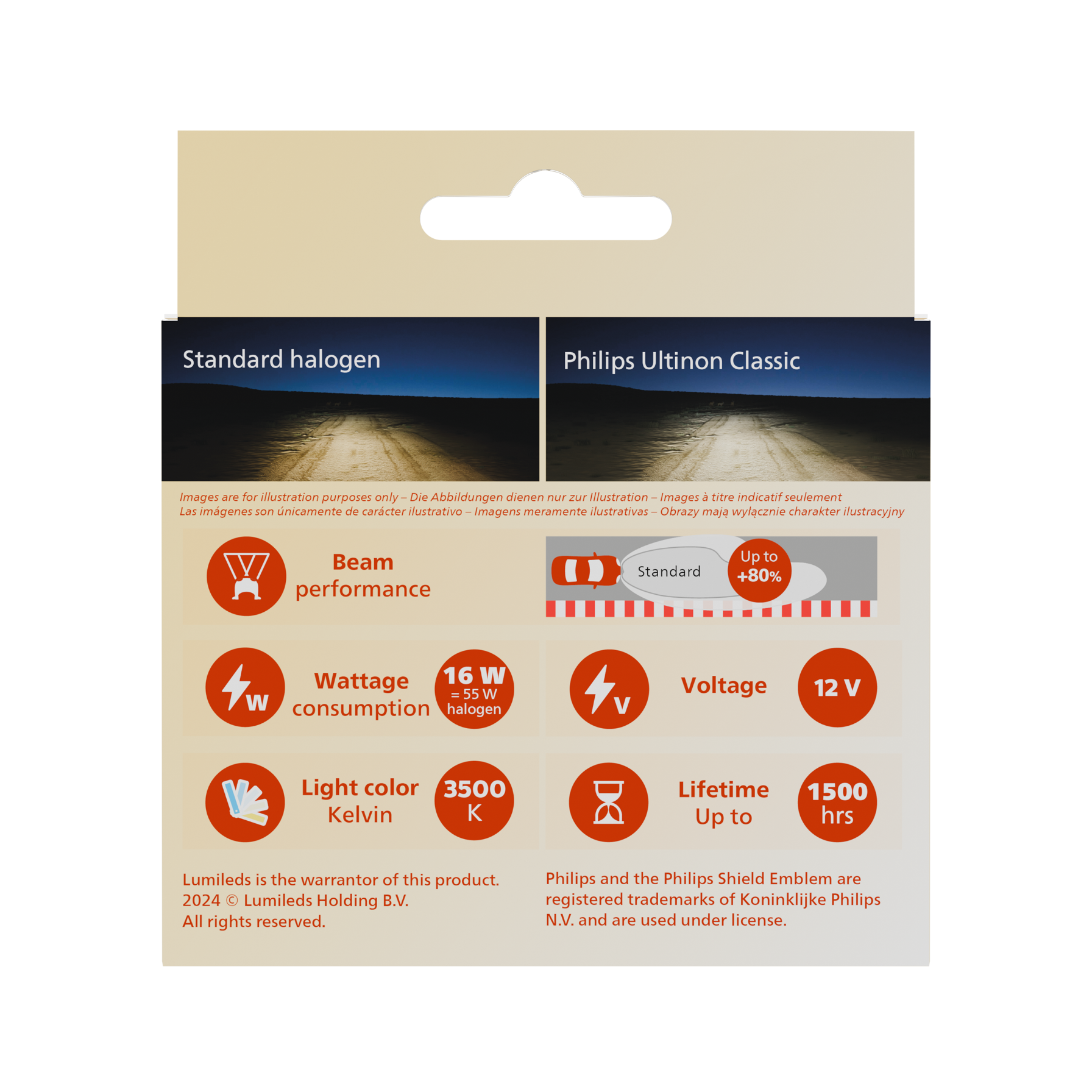 Żarówki Philips LED Ultinon Classic UC2510 H7/H18 12V 3500K - obrazek 6