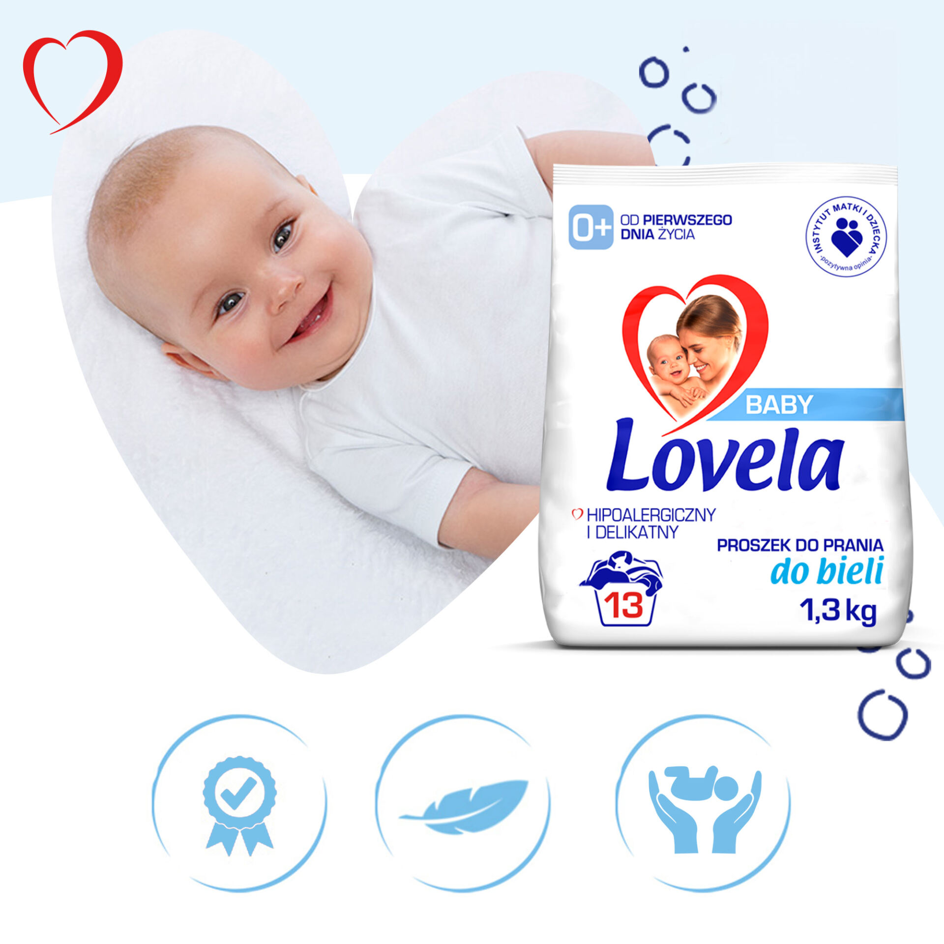 Lovela Baby hipoalergiczny proszek do prania bieli 1,3 kg - obrazek 6
