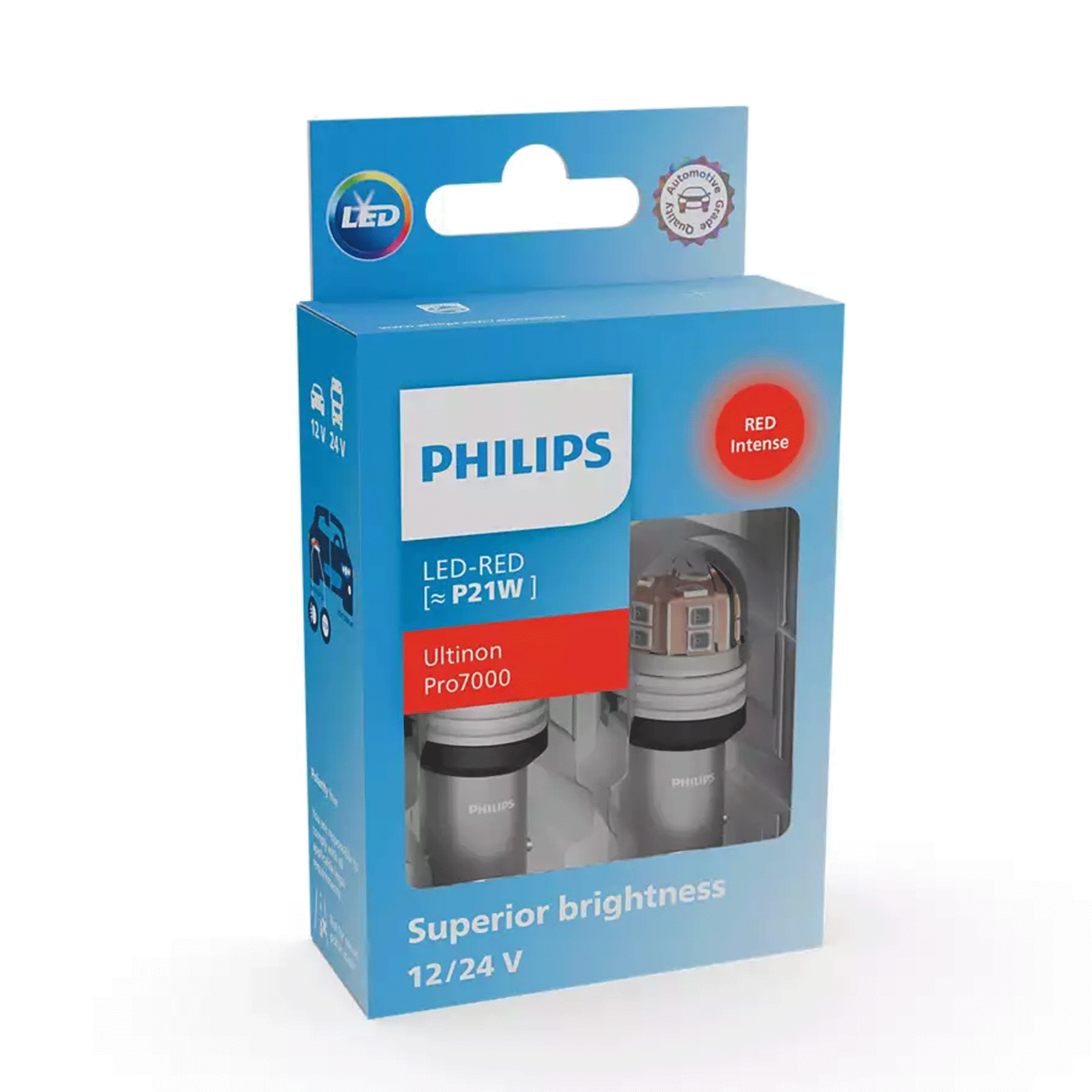 Philips LED Ultinon Pro7000 P21W RED RU70 12/24V X2 - obrazek 4