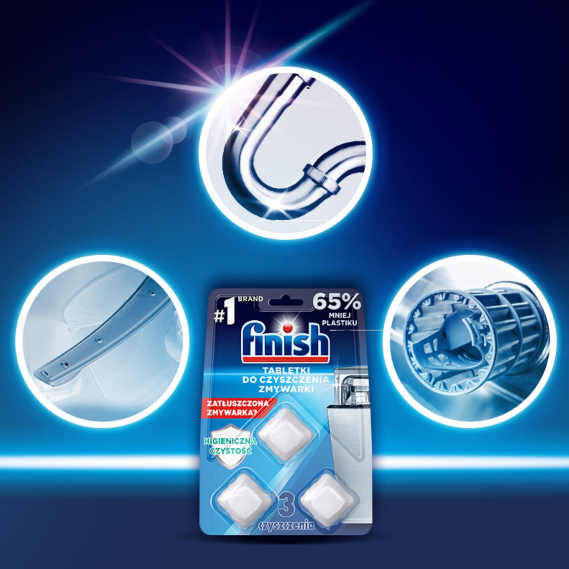 Finish Tabletki do czyszczenia zmywarki 3 użycia sztuki - obrazek 5