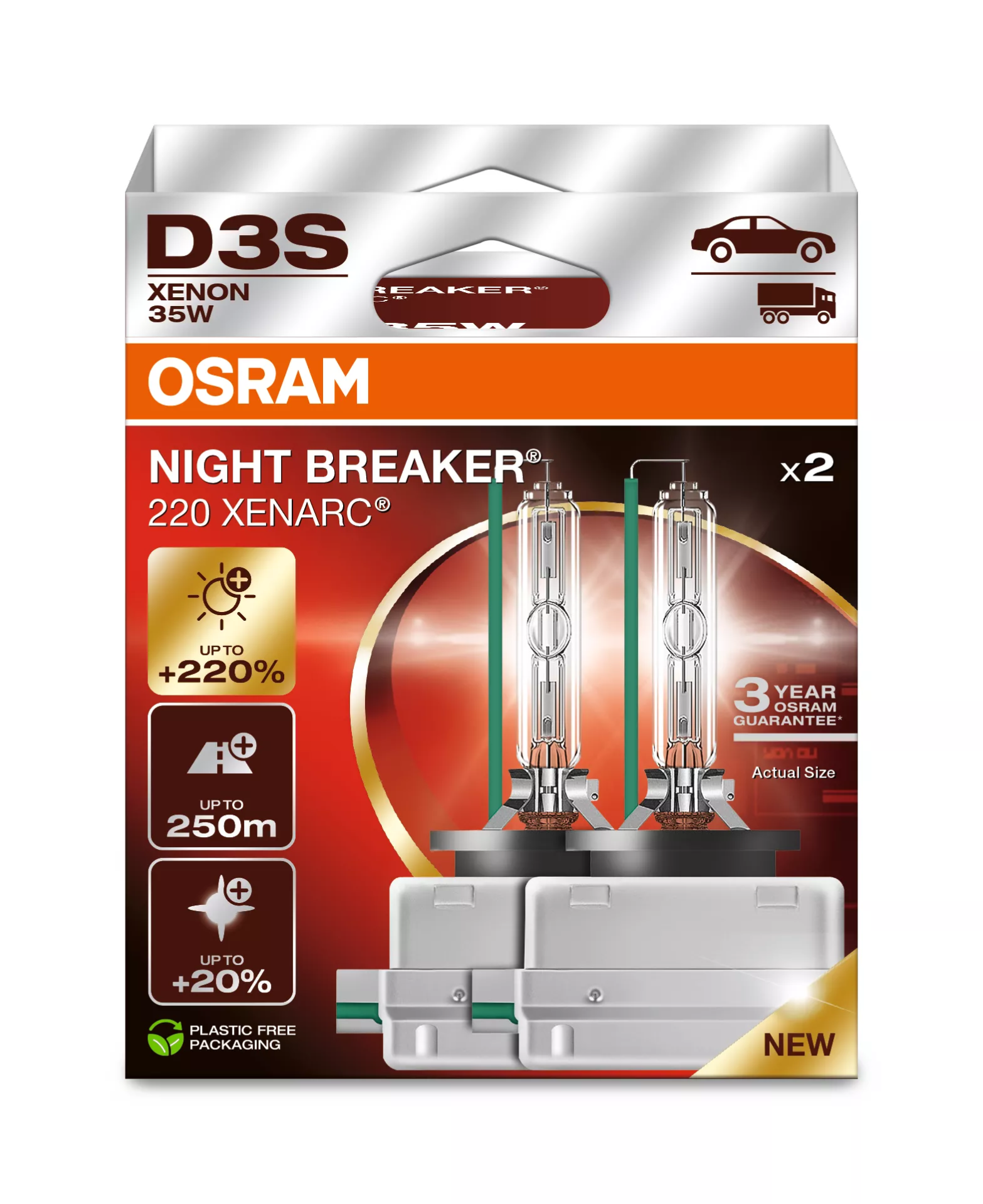 Osram Ksenon Night Breaker Xenarc D3S 220% +250M +20% Jaśniejsze światło - obrazek 3