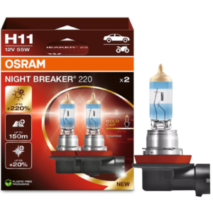 Osram 偶ar贸wki H11 Night Breaker +220% do +150m +20% bielsze 艣wiat艂o