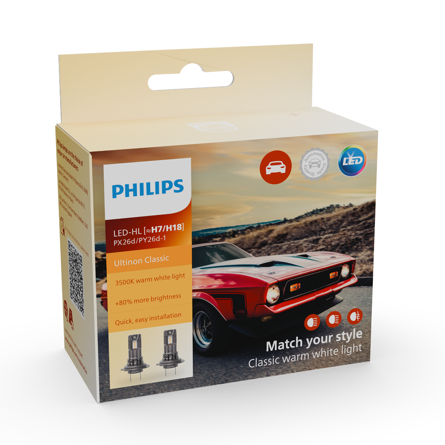 Żarówki Philips LED Ultinon Classic UC2510 H7/H18 12V 3500K - obrazek 3