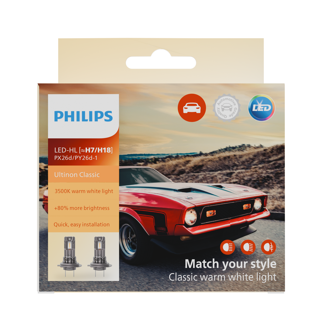 Żarówki Philips LED Ultinon Classic UC2510 H7/H18 12V 3500K - obrazek 2