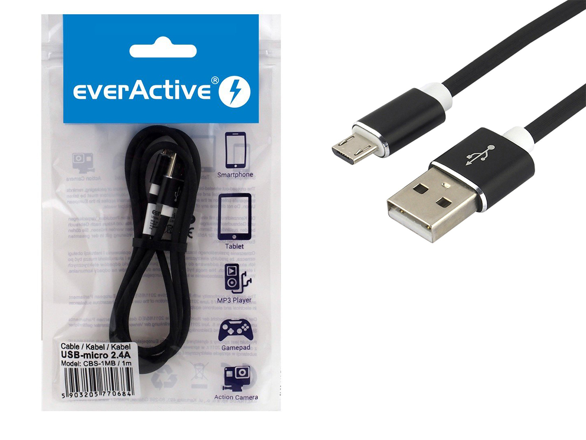 EverActive Kabel USB micro 1m CBS-1MB EverA