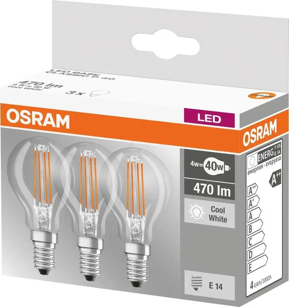 OSRAM Zestaw Żarówka LED E14 4W 470lm 4000K 3PAK - obrazek 9
