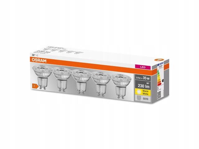 Osram 5x żarówki LED GU10 PAR16 2,6W=35W 2700K - obrazek 3