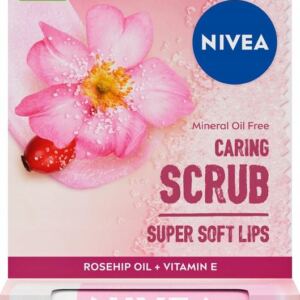 NIVEA Pielęgnujący peeling do ust Dzika Róża wit E