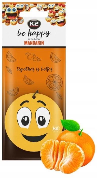 K2 BE HAPPY ZAPACH DO SAMOCHODU AUTA ODŚWIEŻACZ ZAWIESZKA MANDARYNKA C801 - obrazek 5