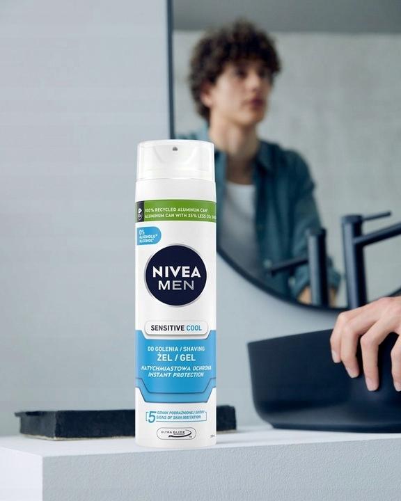 Nivea Men żel do golenia Sensitive Cool Gel 200 ml - obrazek 3