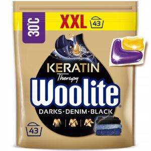 Woolite Kapsu艂ki DoPrania Rzeczy Czarnych Ciemnych Jeans z Keratyn膮 43szt
