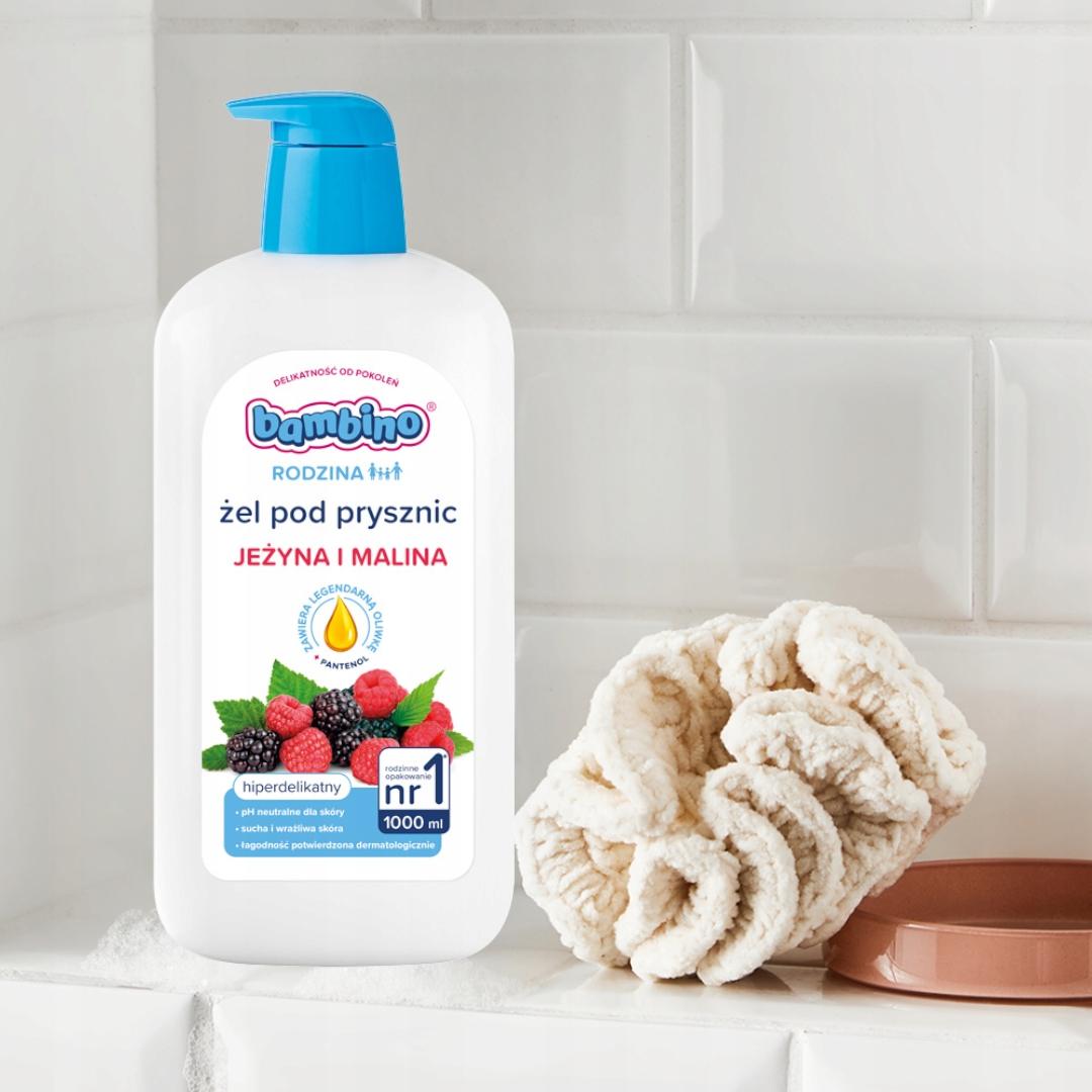 BAMBINO Rodzina Żel pod prysznic o zapachu jeżyn i malin, 1000 ml - obrazek 4