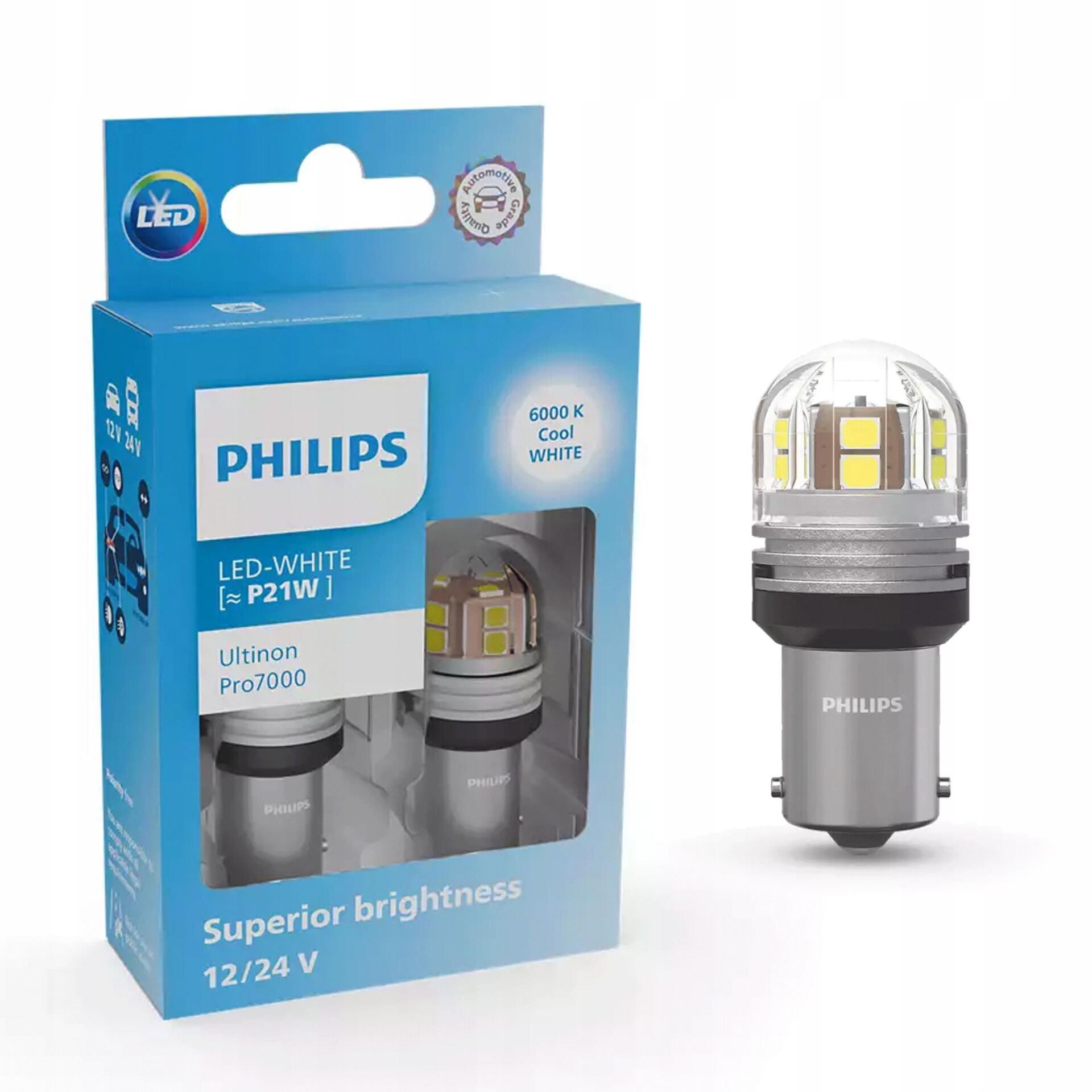 Żarówki Philips LED Ultinon Pro7000 P21W CU70 12/24V