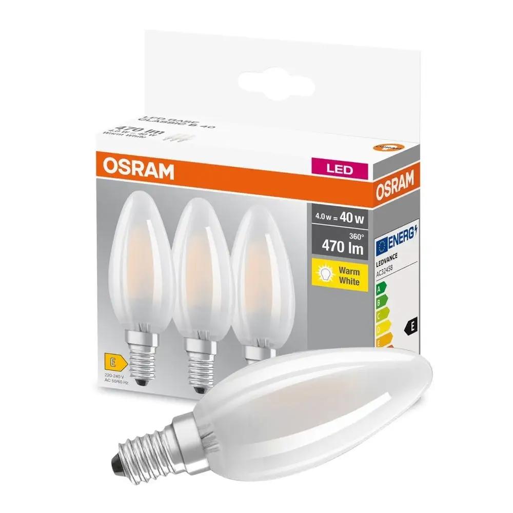 OSRAM Żarówki LED Ledowe E14 4W = 40W 2700K ŚWIECA 3PAK Ciepła Barwa - obrazek 12