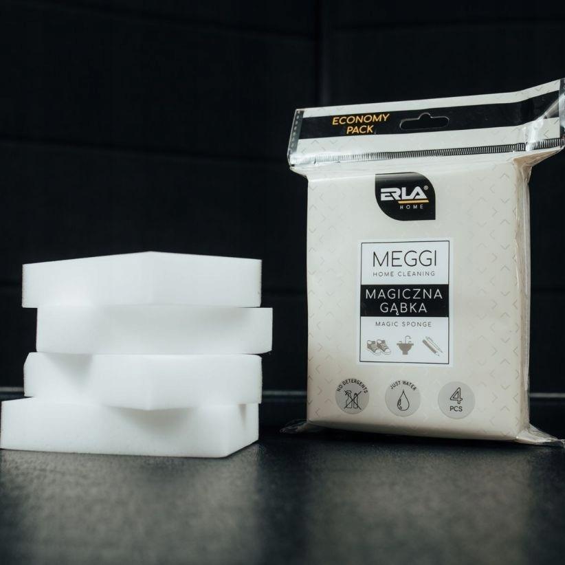K2 ERLA MEGGI MAGICZNA GĄBKA DO CZYSZCZENIA ZESTAW 4 SZTUKI - obrazek 5