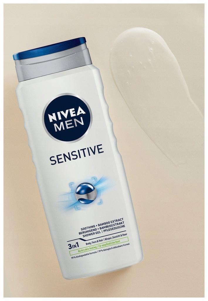 NIVEA MEN Żel pod prysznic Sensitive 500ml - obrazek 3