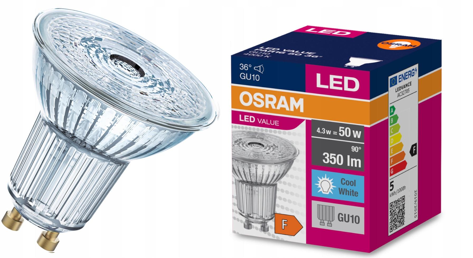 Żarówka LED HALOGEN GU10 4,3W 50W 4000K 36D OSRAM - obrazek 6