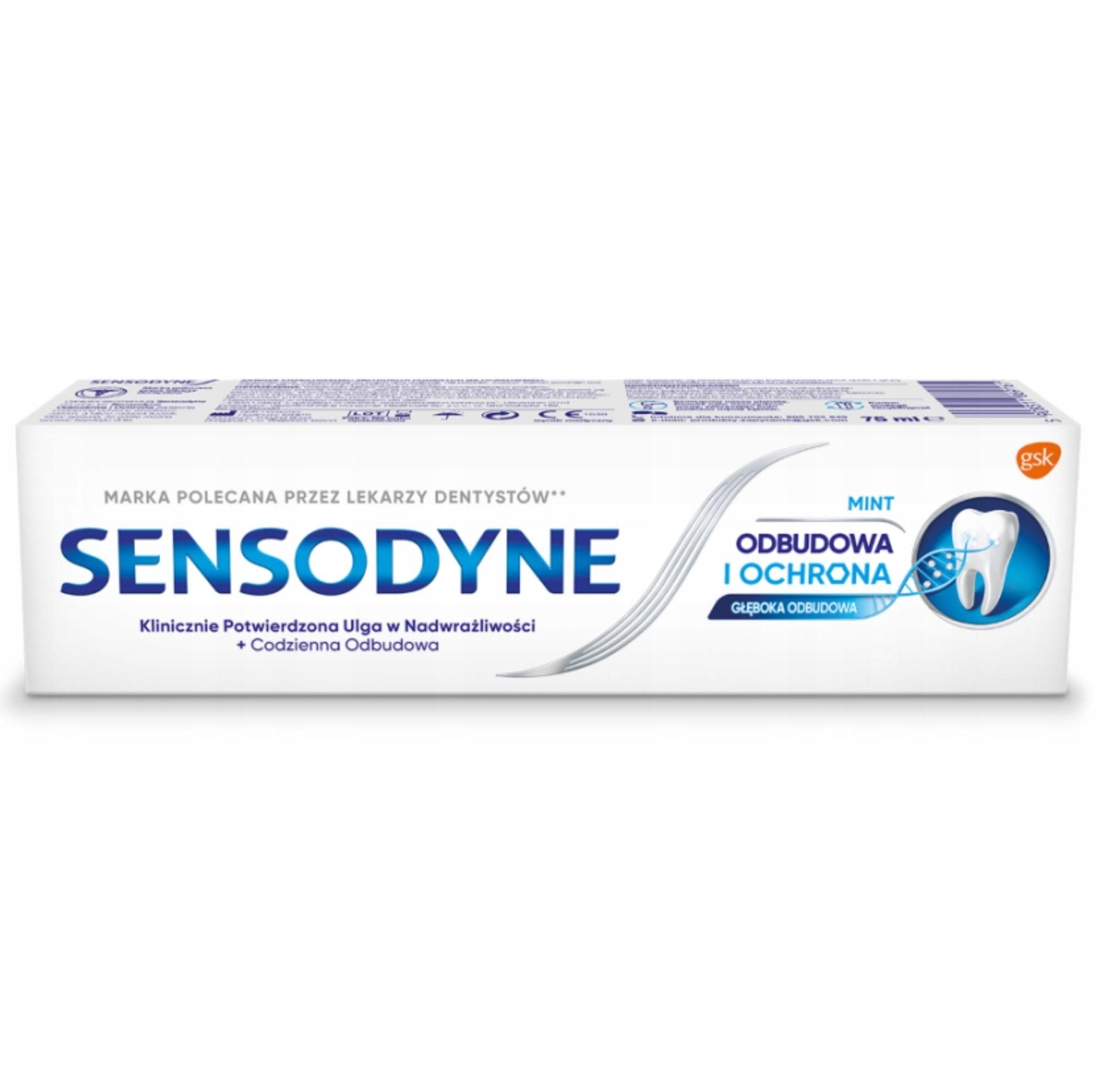 Sensodyne Pasta do zębów Odbudowa i Ochrona miętowa ochrona szkliwa 75ml - obrazek 4