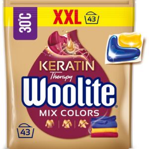 Woolite Kapsułki Do Prania Rzeczy Kolorowych Kolorów z Keratyną 43 sztuk
