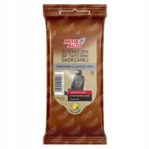 MOJE AUTO Ściereczki do Tapicerki Skórzanej o zapachu Cytryna 24 sztuk