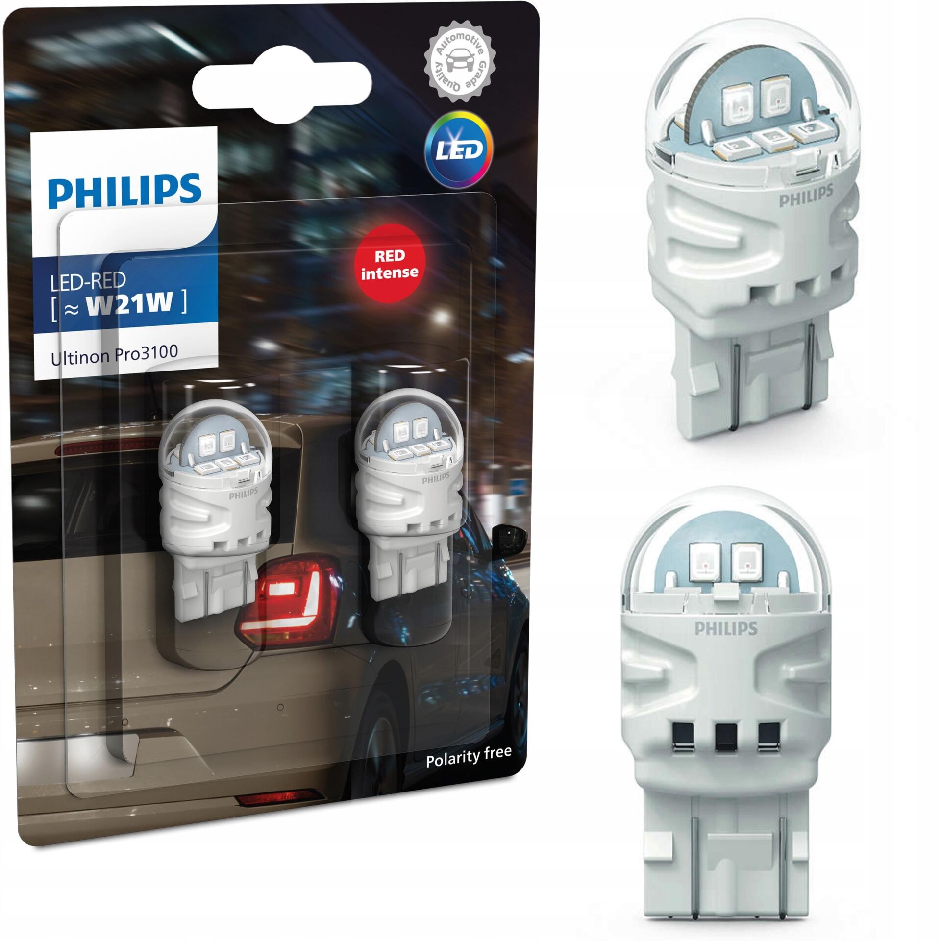 Żarówki LED PHILIPS Ultinon Pro3100 W21W RED RU31