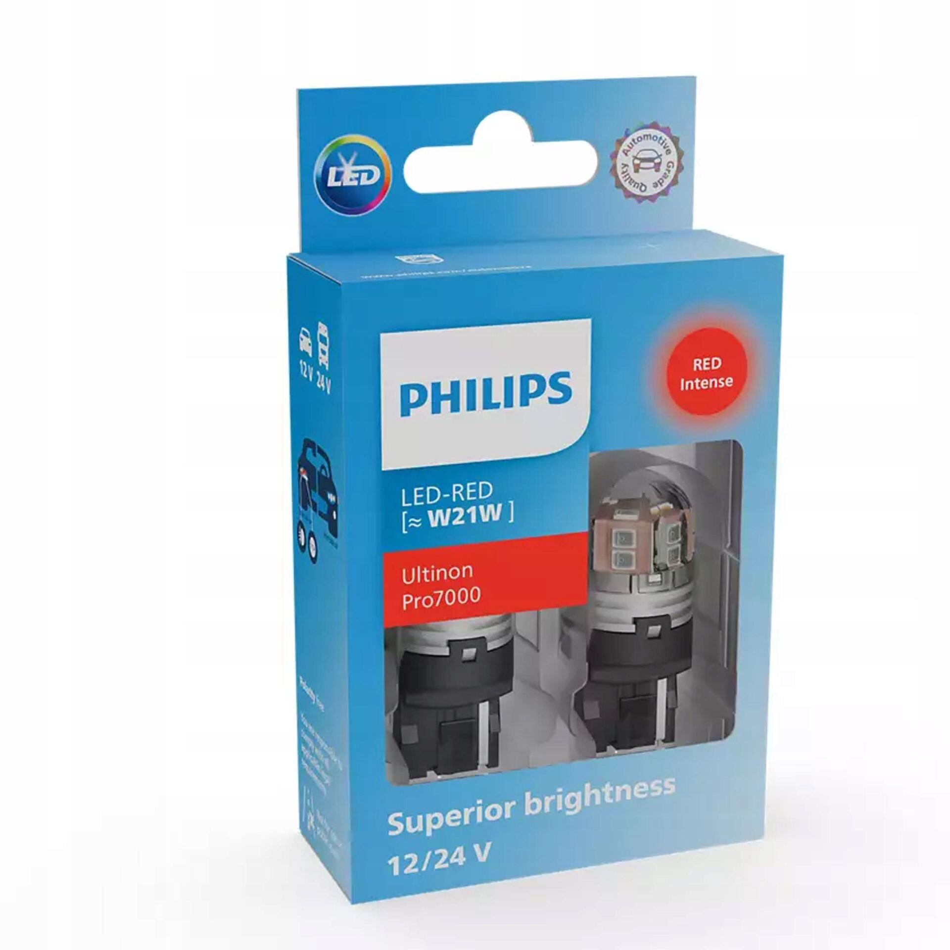 Żarówki Philips LED Ultinon Pro7000 W21W RED RU70 12/24V - obrazek 4