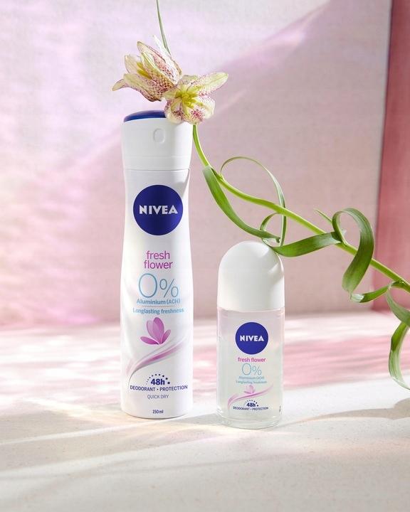 NIVEA FRESH FLOWER 0% SOLI ALUMINIUM ANTYPERSPIRANT ROLL ON 50 ML - obrazek 7