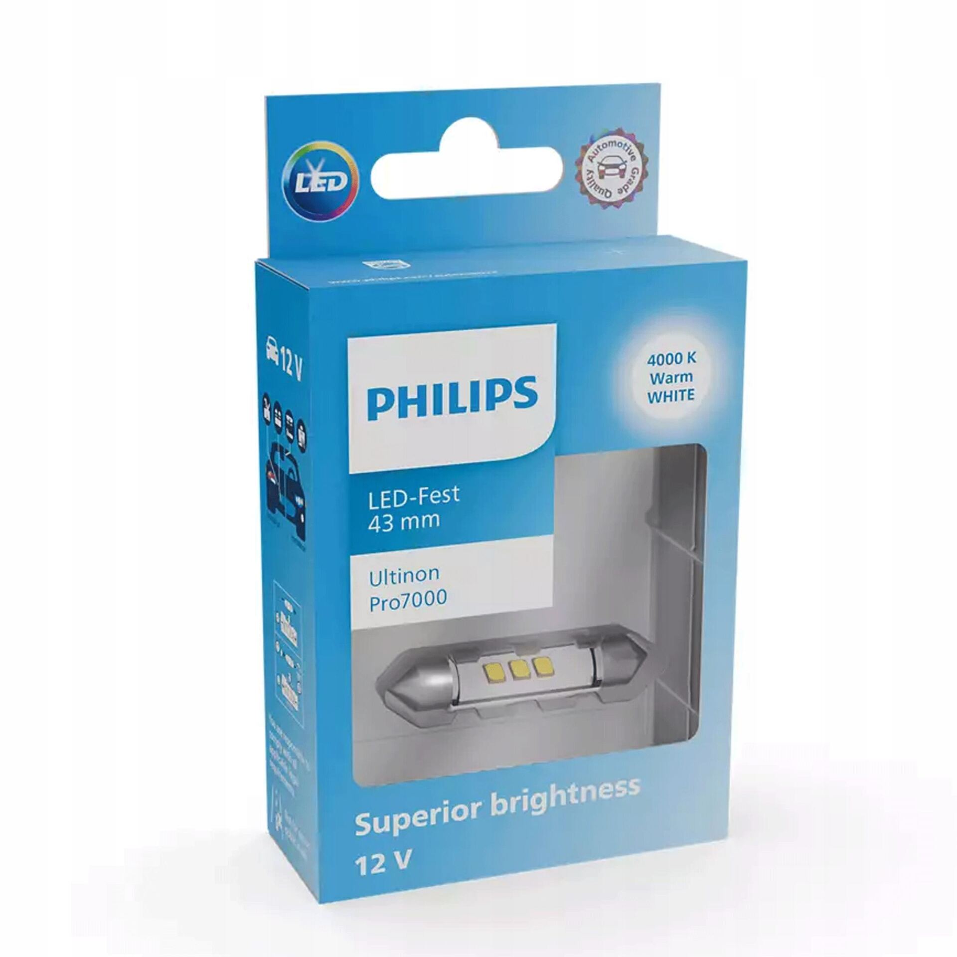 Żarówka Philips LED Ultinon Pro7000 FESTOON 43mm WU70 12V - obrazek 4