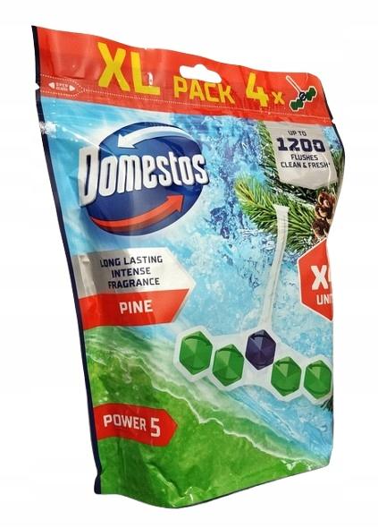 Zawieszka Domestos Power 5 kostka do WC Pełna Moc aż 1200 użyć Pine 4x50g - obrazek 3