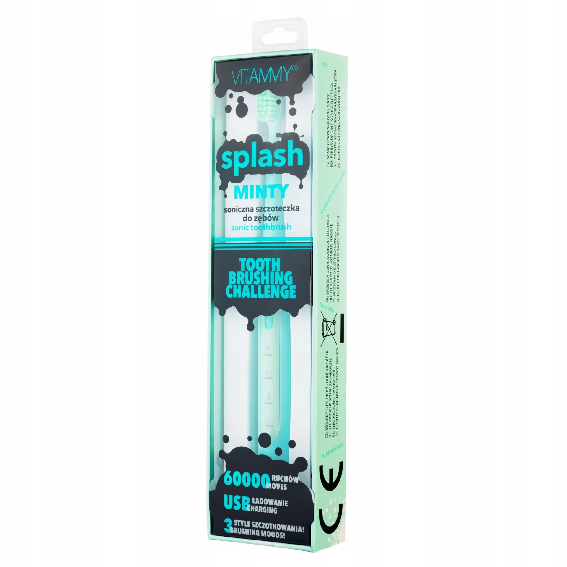 VITAMMY Szczoteczka soniczna do mycia zębów Splash minty miętowa 8+ - obrazek 10