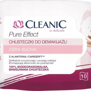 Cleanic Pure Effect Chusteczki do demakijażu do cery suchej 10 sztuk