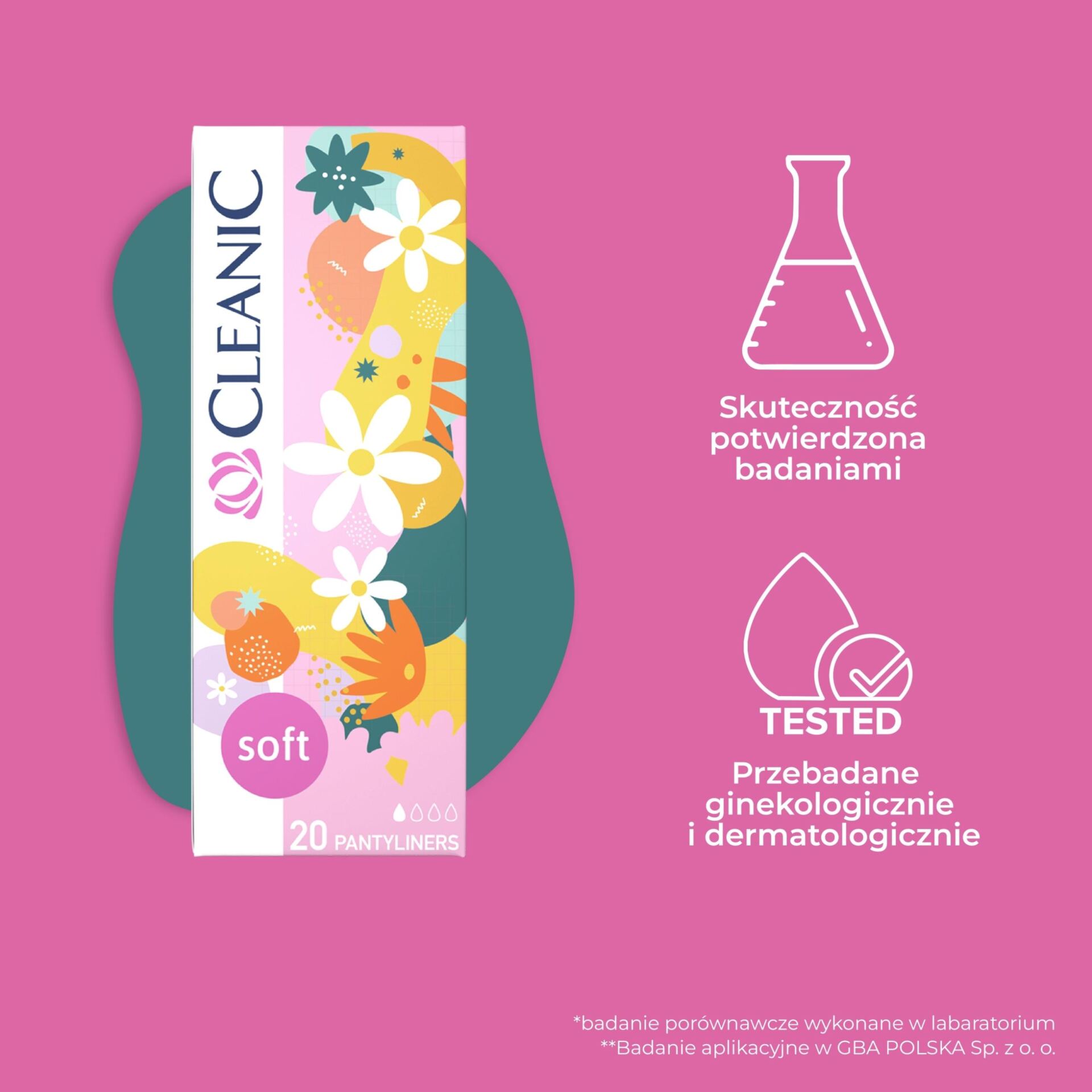 CLEANIC SOFT Wkładki higieniczne dla kobiet 20 szt - obrazek 3