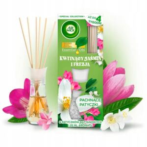 AIR WICK PATYCZKI ZAPACHOWE ODŚWIEŻACZ ZAPACH KWITNĄCY JAŚMIN I FREZJA 25ML