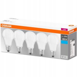 Osram 5x żarówka LED E27 8,5W = 60W 806lm 4000K