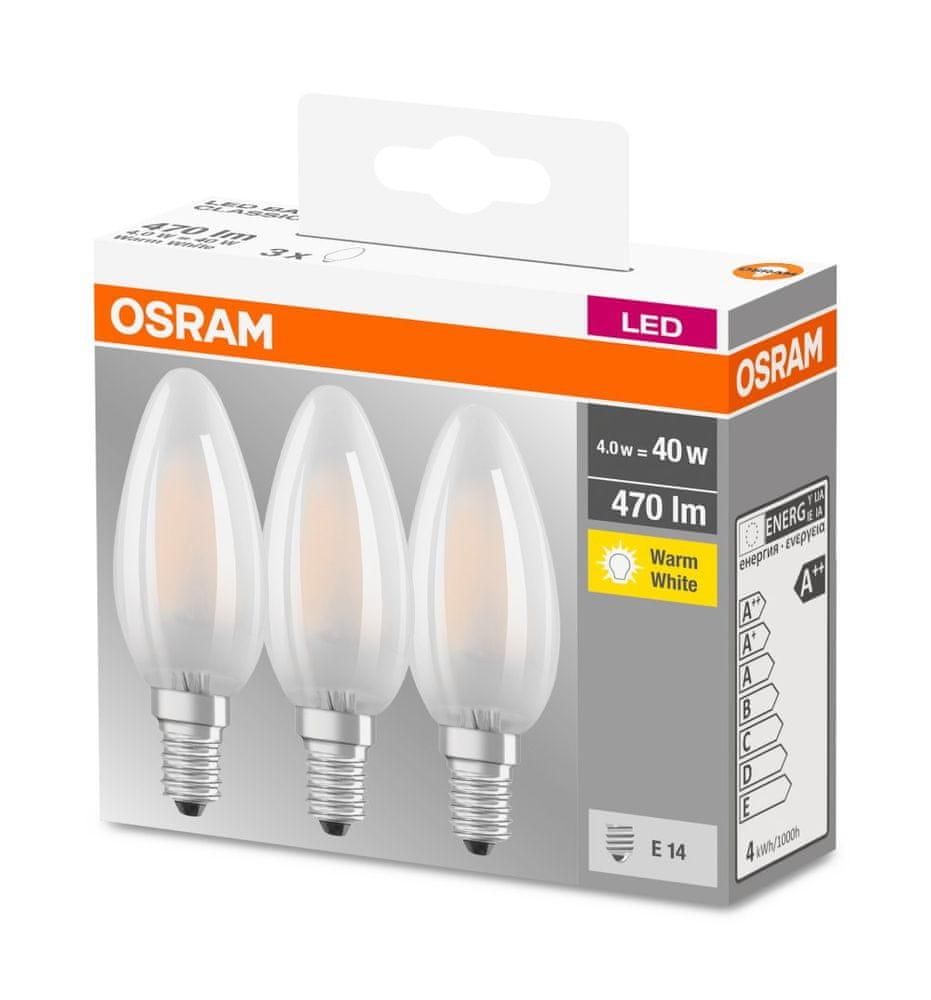 OSRAM Żarówki LED Ledowe E14 4W = 40W 2700K ŚWIECA 3PAK Ciepła Barwa - obrazek 10