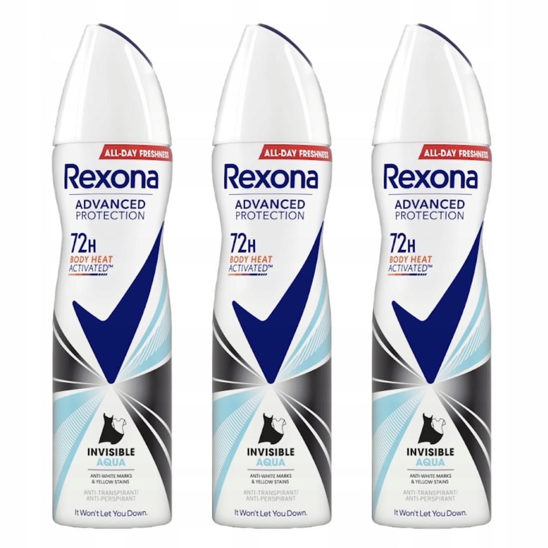 Rexona Advanced Protection Invisible Aqua Dezodorant damski spray 150 ml - obrazek 3