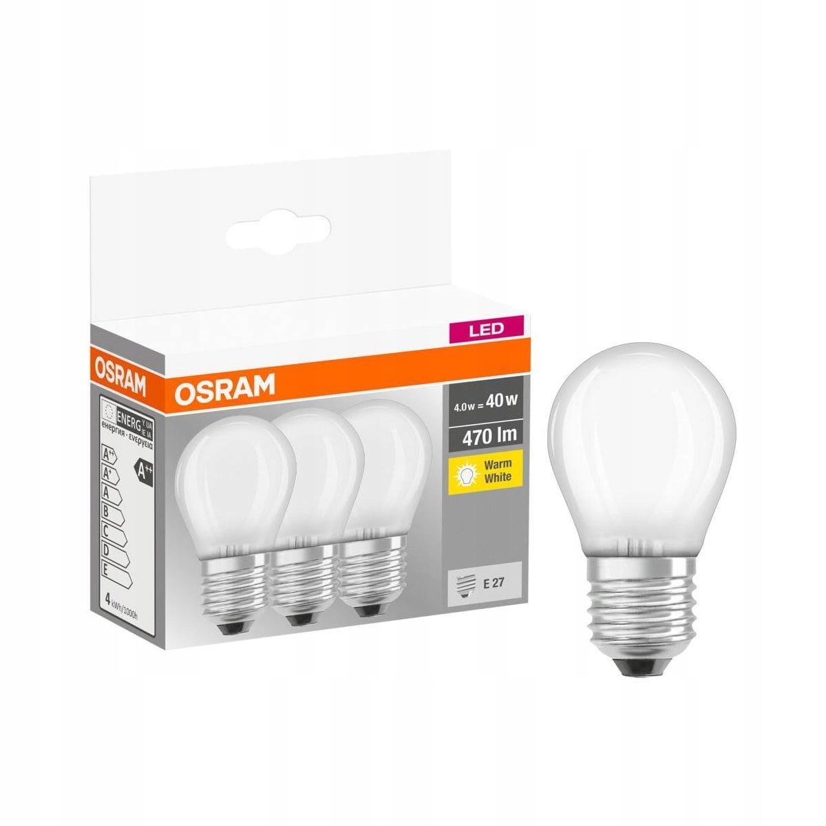 Osram żarówka kulka LED E27 4W=40W 470lm 2700K x3 - obrazek 11