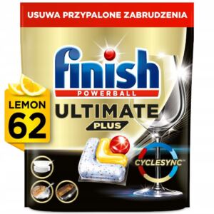 Finish Powerball Ultimate Plus Kapsułki do Zmywarki Zapach Cytryna 62 Szt