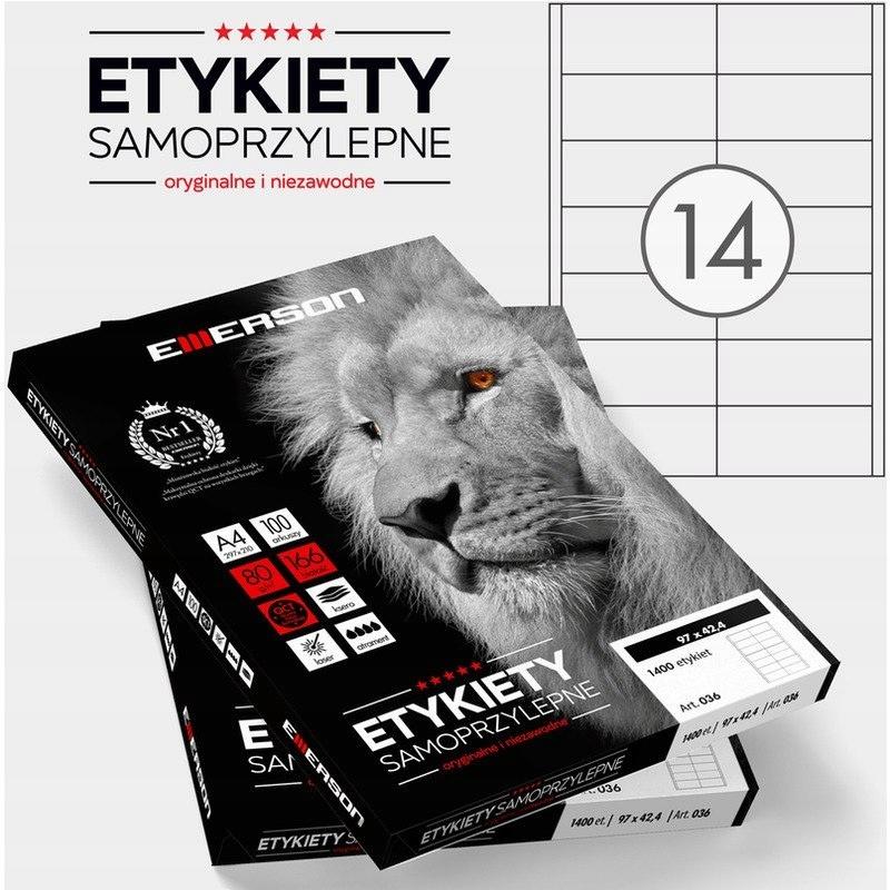 Emerson Etykiety samoprzylepne A4 97 x 42,4 nr 36 - obrazek 4